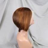 12A Pixie Bob 4/350 With 13*4 Frontal  Human Hair 100% Wig