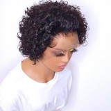 Baolingshop Pixie Curly Wig WIth T Lace Brazilian Natural Human Hair WIG Hair