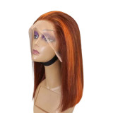 12A Brazilian Ginger Red Lace Bob 13*4 Ear To Ear Human Hair