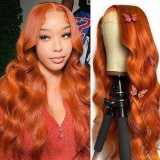 12A Brazilian 350# Orange 13*4 Frontal Lace Wig Human Hair