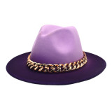 Purple fedoras wide brim hat Panama felt hat for male jazz hat church top cap british women fedoras hats for men шляпа женская