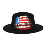 2021 new hand-painted pattern Fedora hat wide brim hat Panama felt hat shallow top fedora hat men and women hats men панама