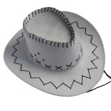 Fashion Suede Fabric Western Cowboy Hat Retro Rancher Hat Wide Brim Jazz Hat Sun Protection Summer Gift for Male Female