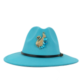 Black Fedoras Short brim Hat Swan 2023 New Men's Felt Hat Jazz Hat Church Hat British Women's Fedoras Men's Hat