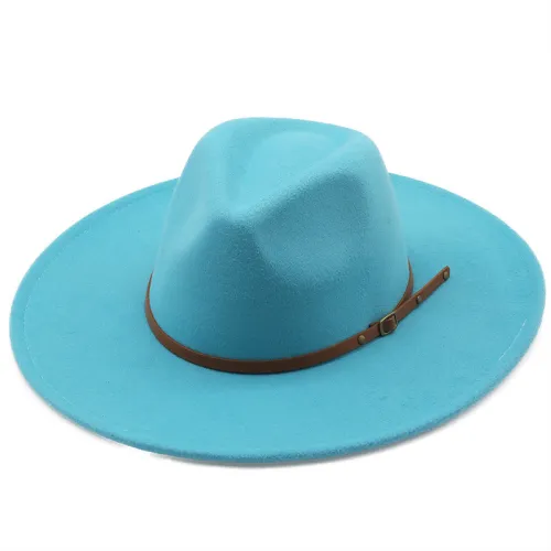 New color Fedora winter hat top concave-convex water drop 9.5cm brim male and female felt jazz watermelon red шляпа женская