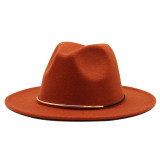 Fedora hats men hats ladies felt wholesale jazz lattice metal accessories Panama shallow top fedora hats шляпа женская