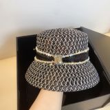 Straw hat summer oversized brim size sunscreen hat M logo inlaid with diamonds New style sun hat Outdoor travel straw hat Wholes