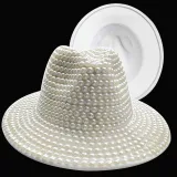 Purple Rhinestone fedora Jazz Top Panama New Felt Hat Men's Jazz Hat Party Performance Hat Women's Soft Autumn Winter