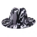 wholesale Fedoras camo fedora hat men panama  top cap unisex hat  Military color fedoras large brim hat church hat party hat