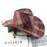 Cowboy hat western men's outdoor Mongolian hat rider hat men's rider hat панама fedora hat rope accessories men's Panama
