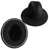 Retail Flat Top Pearl Women's Fedora Black Adult Panama Dame Hat Church Hat Top Hat Women's Fedora Men's шляпа женская