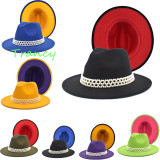 bulk price fedoras hat Panama felt hat for women  jazz hat fedora hat grass green women fedoras donut chain women hats