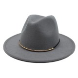 Fedora hats men hats ladies felt wholesale jazz lattice metal accessories Panama shallow top fedora hats шляпа женская