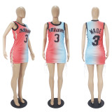 New Women's Dress Sexy Casual Printed Pattern Jumpsuit Dress Women's Clothing Basketball Star Number Dress Basketball Sportswear