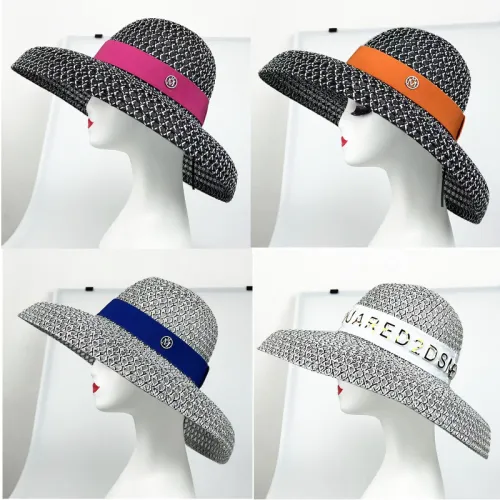 Straw hat summer oversized brim size sunscreen hat M logo inlaid with diamonds New style sun hat Outdoor travel straw hat Wholes