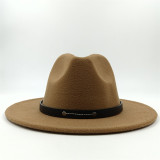 Fedora Hat Lake Blue Men's Hat Ladies Felt Jazz Belt Accessories Panama Fedora Hat шляпаженская