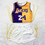 New Summer Women Shorts Suit Basketball Star Number Name Printing Short Sets Casual Sports Two Piece Set Women Sports Suit