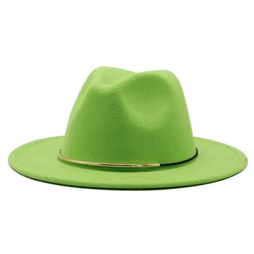 Fedora hats men hats ladies felt wholesale jazz lattice metal accessories Panama shallow top fedora hats шляпа женская