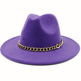 Purple fedoras wide brim hat Panama felt hat for male jazz hat church top cap british women fedoras hats for men шляпа женская