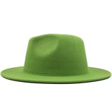 lime green with yellow fedoras  fashion hat  felt hat for women color mixed jazz hat fedora hat white with pink color fedoras