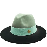 Fedora white and blue new 2023 new two-color fashion spring unisex jazz hat Fedora spring and autumn hat кепкамужския