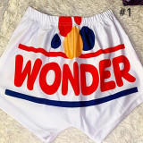Summer New Style Letter Printing Sexy Hip-Lifting High-Waist Elastic Ladies Large Candy Snack Shorts Women's Shorts