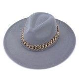 Rose red fedora hat brim 9.5cm wholesale water drop top thick chain accessories stage performance jazz hat top hat кепка мужская