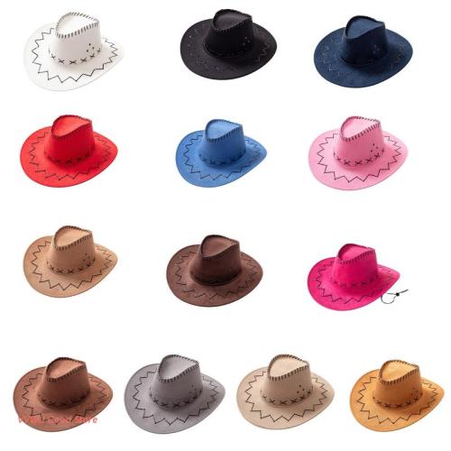 Western Cowboy Hat Wide Brim Cowgirl Hat Suede Jazz Hat for Parent-child Camping