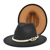 fedoras wide brim hat Panama felt hat for male jazz hat church top cap british women hats  for men шляпа женская
