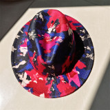 Tie Dye Wholesale Fedora New 3D Graffiti Features Jazz Hats 50 Styles Panama Men and Women Fedora gorras шляпаженская