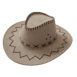 Western Cowboy Hat Wide Brim Cowgirl Hat Suede Jazz Hat for Parent-child Camping