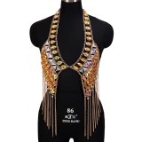 Sword Belt Women's Harness Bra Natural Decorations Body Jewelry Waist Bead Body Chain Bikini Beach Costume Rave Wear Accessories
