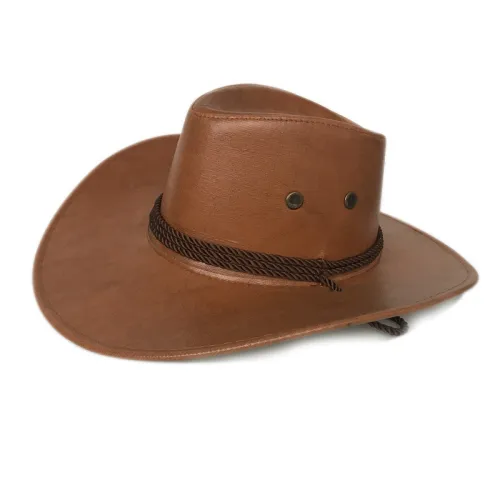 America's most classic cowboy hat imitation leather cowboy hat men's rider hat панама fedora hat Panama rope accessories