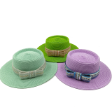 Straw Hat Bow Set Diamond khaki Summer Sun Hat White Travel Straw Hat Unisex Hat Men's and Women's Sun Hat Gorras Homebre