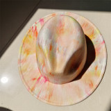 Tie Dye Wholesale Fedora New 3D Graffiti Features Jazz Hats 50 Styles Panama Men and Women Fedora gorras шляпаженская