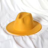 Wholesale fedora 29 colors felt hat men's jazz hat fedora monochrome orange women's fedora women with gorras hombre trapstar