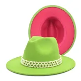 bulk price fedoras hat Panama felt hat for women  jazz hat fedora hat grass green women fedoras donut chain women hats
