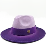 Fedora white and blue new 2023 new two-color fashion spring unisex jazz hat Fedora spring and autumn hat кепкамужския