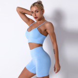 2023 internet celebrity new women's sexy suspender sports bra fitness set yoga suit set 2 PCS