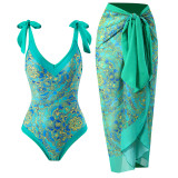 new sexy One-piece swimsuit women's dress bikini lace up swimsuit long skirt chiffon bikini