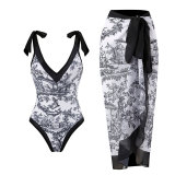 new sexy One-piece swimsuit women's dress bikini lace up swimsuit long skirt chiffon bikini