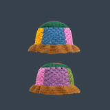 Sharee Hollow Flower Panama Knitted & Crocheted Fisherman Beanie Hats Bucket Hats for Women