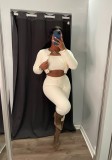 Sharee Fall New Arrivals Women Clothing Cardigan Solid Sweater Tank Top High Waist Pants 3 Piece Set Women