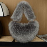 Fur Winter Women Handbags Plush Ladies Solid color Shoulder Bag Cute Furry Female Clutch Purse Handbags