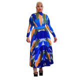 Sharee 2023 Fall Vintage Loose Oversized Casual Dresses Women Midi Pleated Dress Ladies Casual Plus Size Women's Dresses