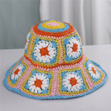 Z1100-bohemian crochet paper straw hats fisherman hat knitted bucket hat