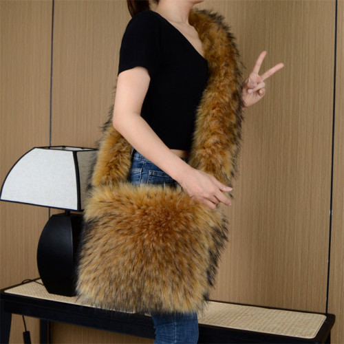 Women Winter Fashion bags Cute Female Crossbody Tote Bag Plush Ladies Faux Fur Shoulder Bags