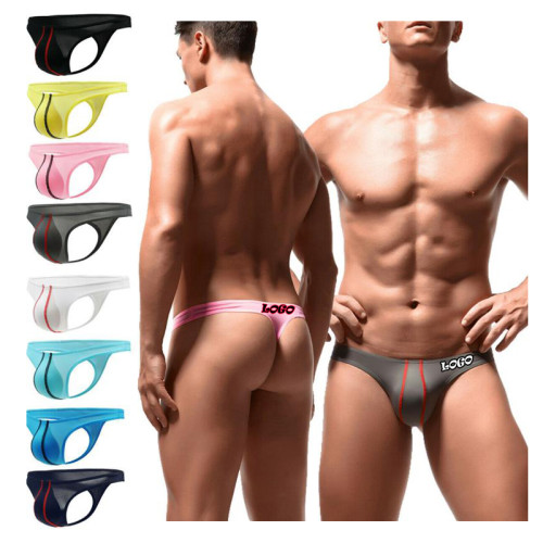 High Quality Nylon Spandex Thongs Jockstrap Gay Men Briefs Ice Silk G String Transparent Men Sexy Underwear