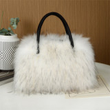 Winter Fashion Fur Hand Bags Plush New Design Fluffy Faux Raccoon Fur Handbags For Women