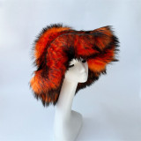 Women Winter Fashion Faux Raccoon Fur Bucket Hat New Design Fluffy Fake Fur Fisherman Hats For Girls
